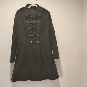Tahari  black military coat wool blend size 14